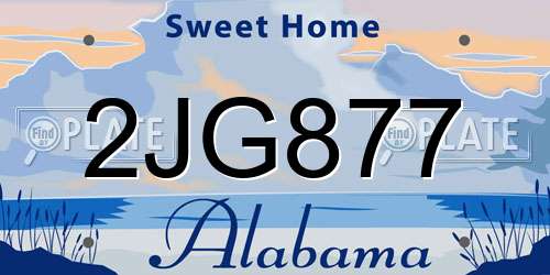 2JG877 Alabama License Plate