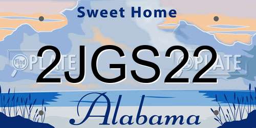 2JGS22 Alabama License Plate