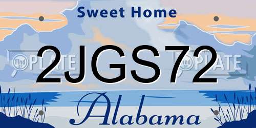 2JGS72 Alabama License Plate