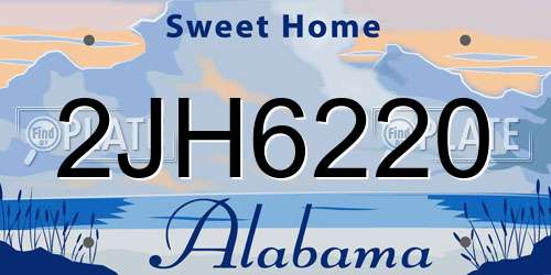 2JH6220 Alabama License Plate