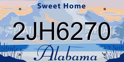 2JH6270 Alabama License Plate