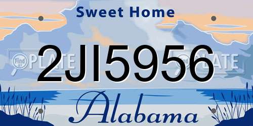 2JI5956 Alabama License Plate