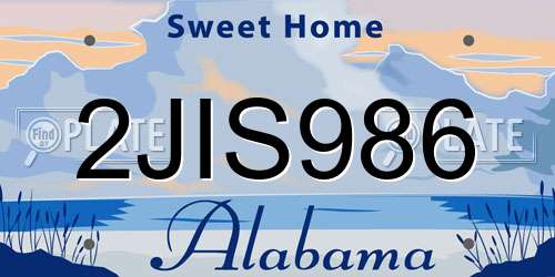 2JIS986 Alabama License Plate