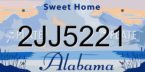 2JJ5221 Alabama License Plate