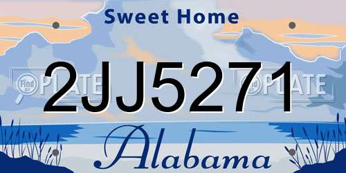2JJ5271 Alabama License Plate