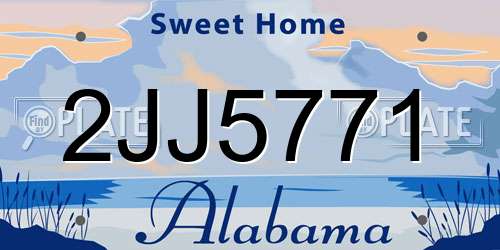 2JJ5771 Alabama License Plate