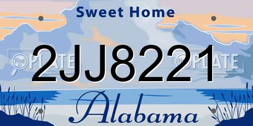 2JJ8221 Alabama License Plate