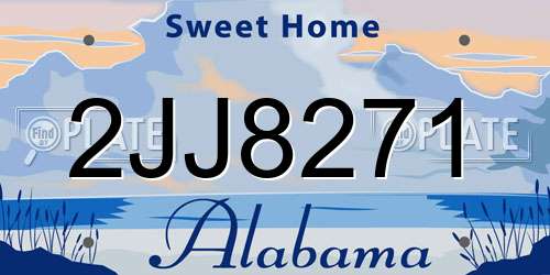 2JJ8271 Alabama License Plate