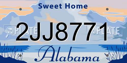 2JJ8771 Alabama License Plate