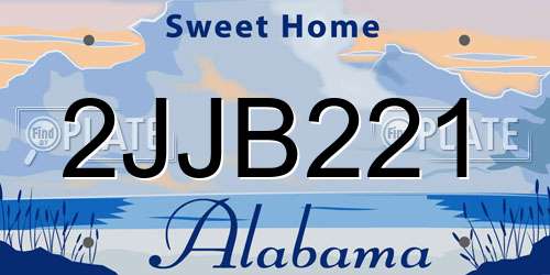 2JJB221 Alabama License Plate