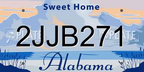 2JJB271 Alabama License Plate
