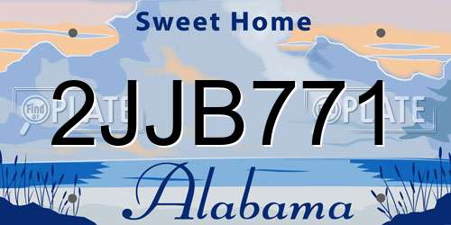 2JJB771 Alabama License Plate
