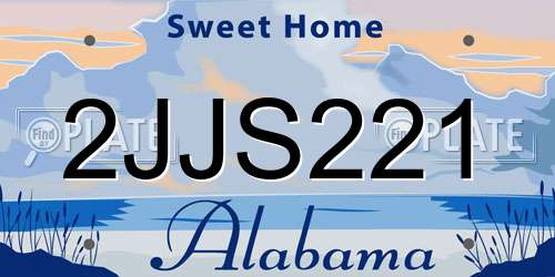 2JJS221 Alabama License Plate