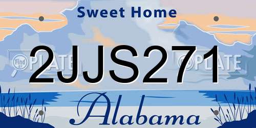 2JJS271 Alabama License Plate