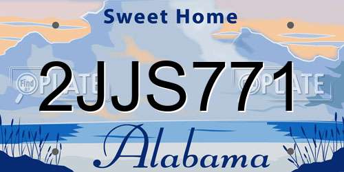 2JJS771 Alabama License Plate