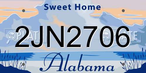 2JN2706 Alabama License Plate