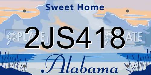 2JS418 Alabama License Plate