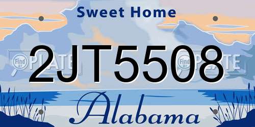 2JT5508 Alabama License Plate