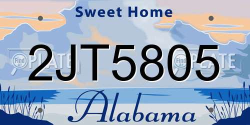 2JT5805 Alabama License Plate