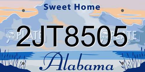 2JT8505 Alabama License Plate