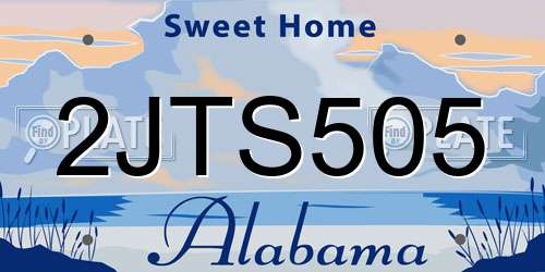 2JTS505 Alabama License Plate