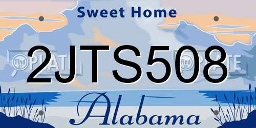 2JTS508 Alabama License Plate