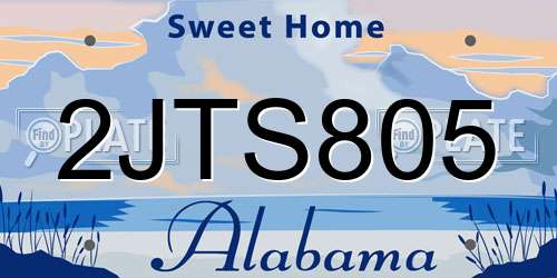 2JTS805 Alabama License Plate