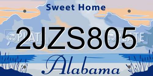 2JZS805 Alabama License Plate