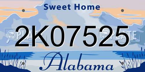 2K07525 Alabama License Plate