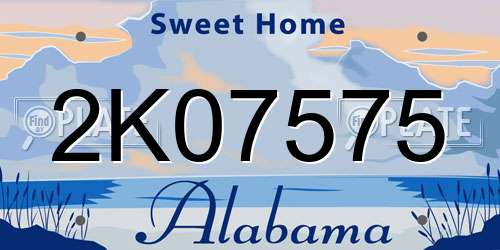 2K07575 Alabama License Plate