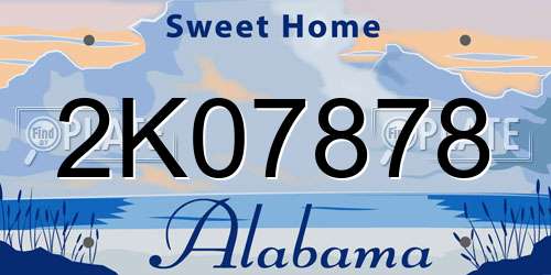 2K07878 Alabama License Plate