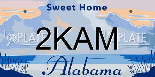 2KAM Alabama License Plate