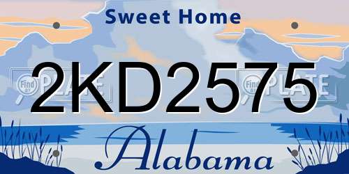2KD2575 Alabama License Plate