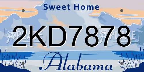 2KD7878 Alabama License Plate
