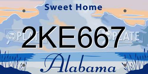 2KE667 Alabama License Plate