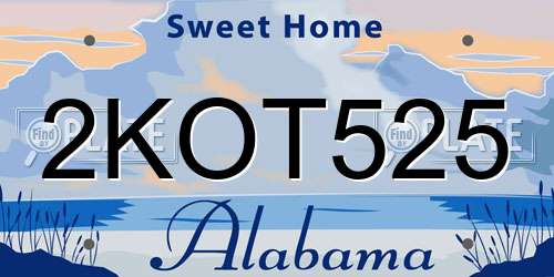 2KOT525 Alabama License Plate