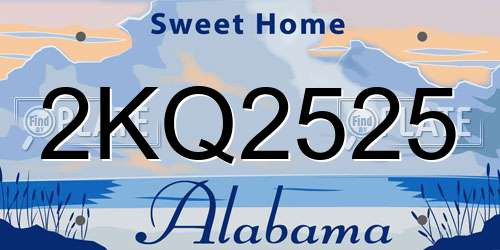 2KQ2525 Alabama License Plate