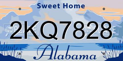 2KQ7828 Alabama License Plate