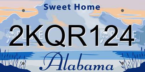 2KQR124 Alabama License Plate