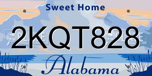 2KQT828 Alabama License Plate