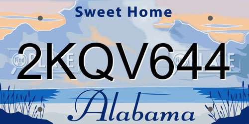 2KQV644 Alabama License Plate