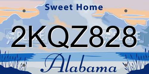 2KQZ828 Alabama License Plate