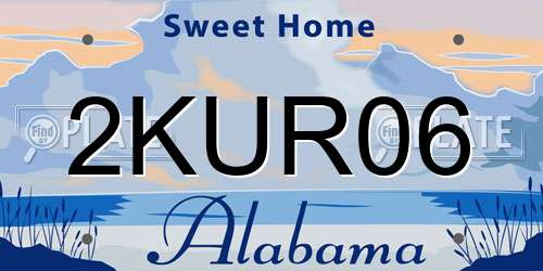 2KUR06 Alabama License Plate