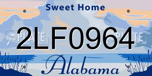 2LF0964 Alabama License Plate