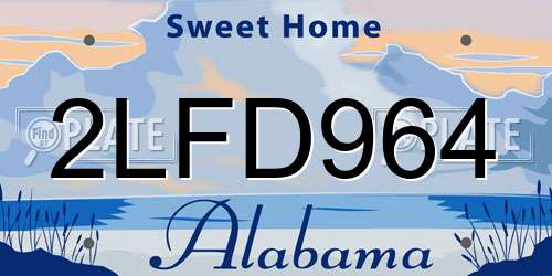 2LFD964 Alabama License Plate
