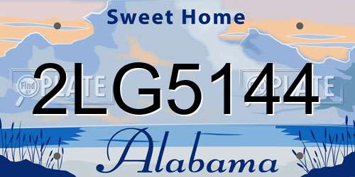 2LG5144 Alabama License Plate
