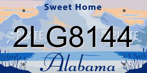 2LG8144 Alabama License Plate