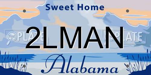 2LMAN Alabama License Plate