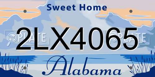 2LX4065 Alabama License Plate