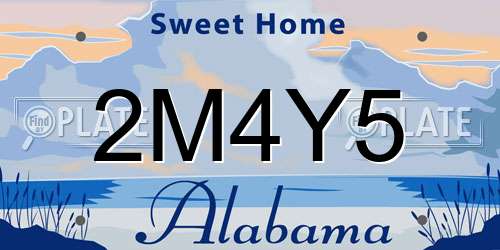 2M4Y5 Alabama License Plate